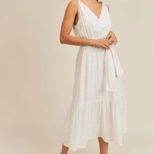 NWT: Josie Tie-Shoulder Midi Dress - White, Small - Bride